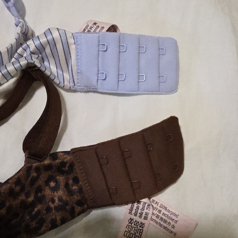 Victoria's Secret Brown Leopard and Blue Striped Bra Set - Picture 5 of 12